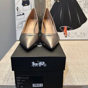 Coach Orla Gunmetal Metallic Leather Pump